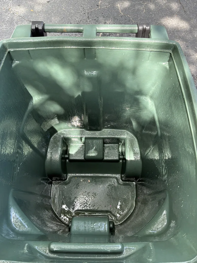 Inside the green bin after a Bin Clean Pros cleaning